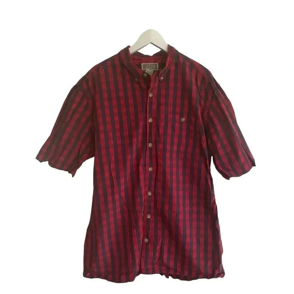 Duluth Trading Company Size Large Tall Mens Short Sleeve Shirt 100% Cotton - Picture 2 of 6